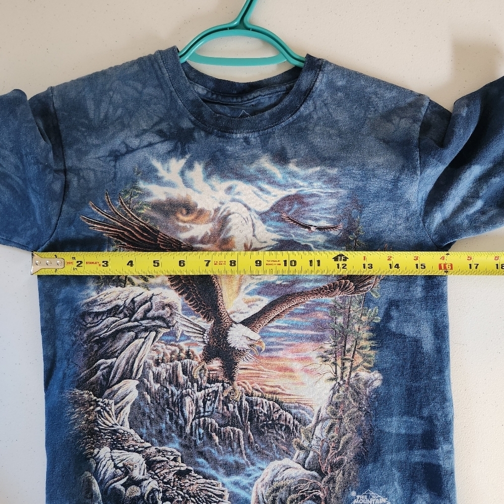 The Mountain Blue Tie-Dye Eagle T-Shirt Kids Boys Girls Large Outdoors Hiking - Picture 7 of 10